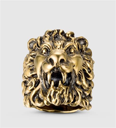 gucci lion ring mens|Gucci siver irng men.